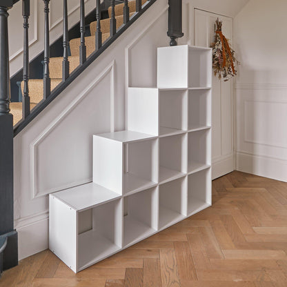 10 cube ladder bookcase - white - Laura James