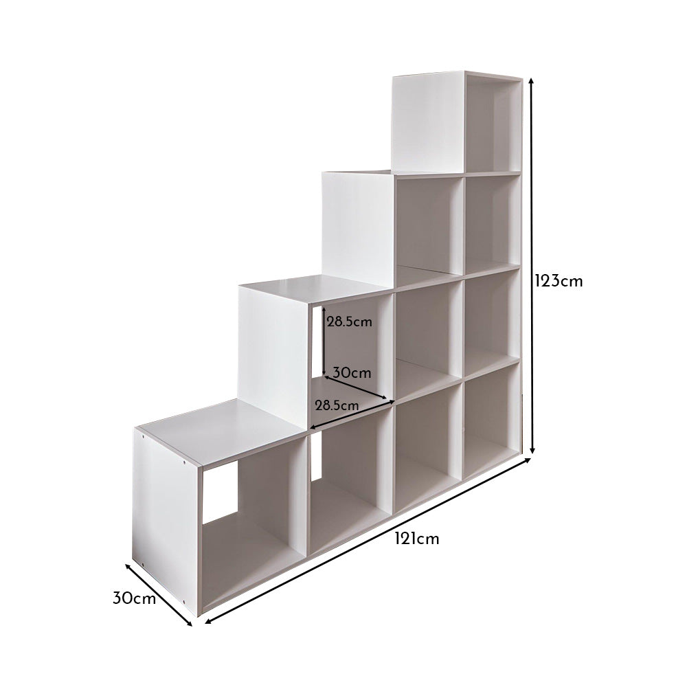10 cube ladder bookcase - white - Laura James