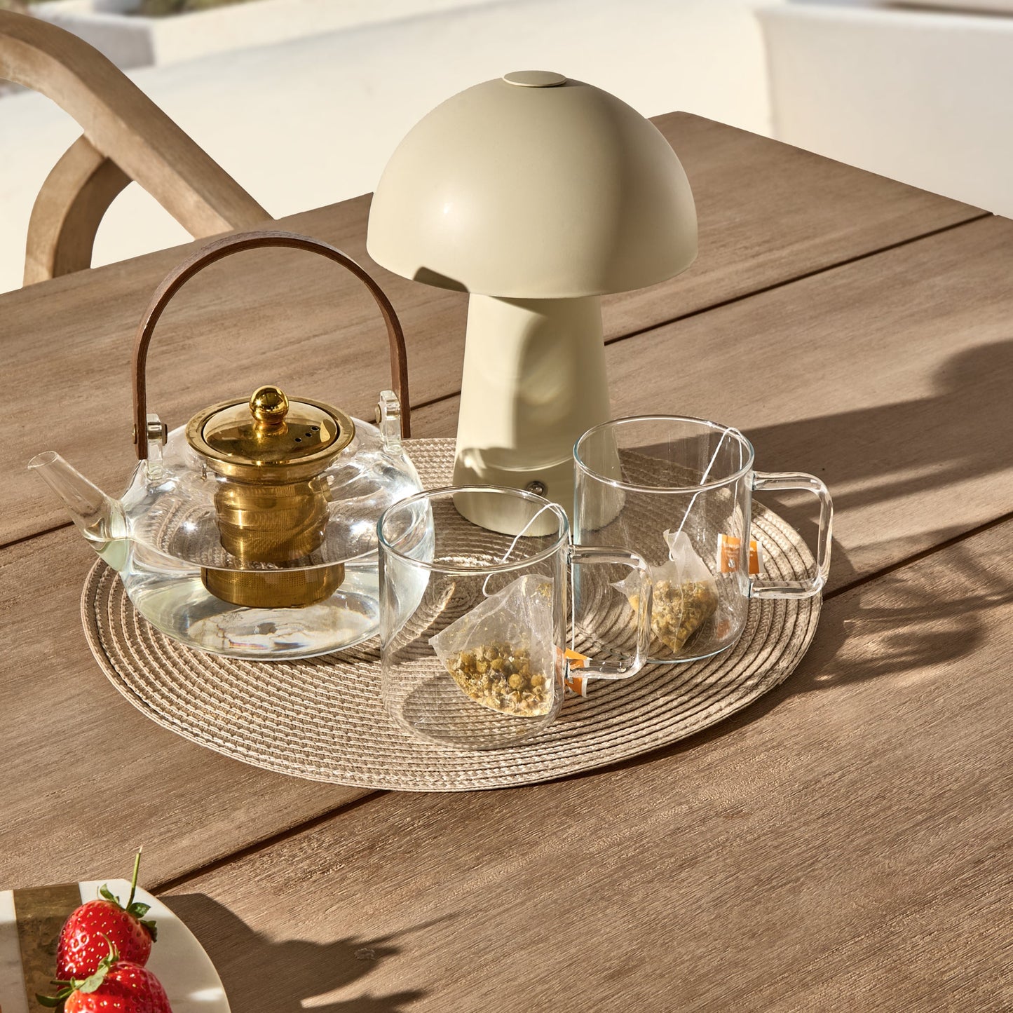 Charlotte 6 Seater Wooden Garden Dining Set with 4 Imani Dining Chairs & Charlotte Bench - Whitewash - Laura James