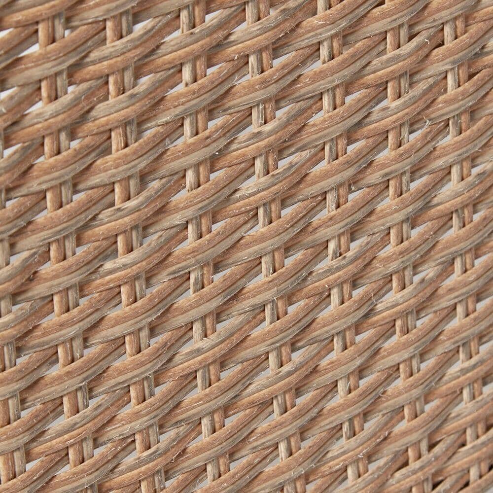 Cube 8 Seater Rattan Outdoor Dining Set - Natural Brown Weave Polywood Top