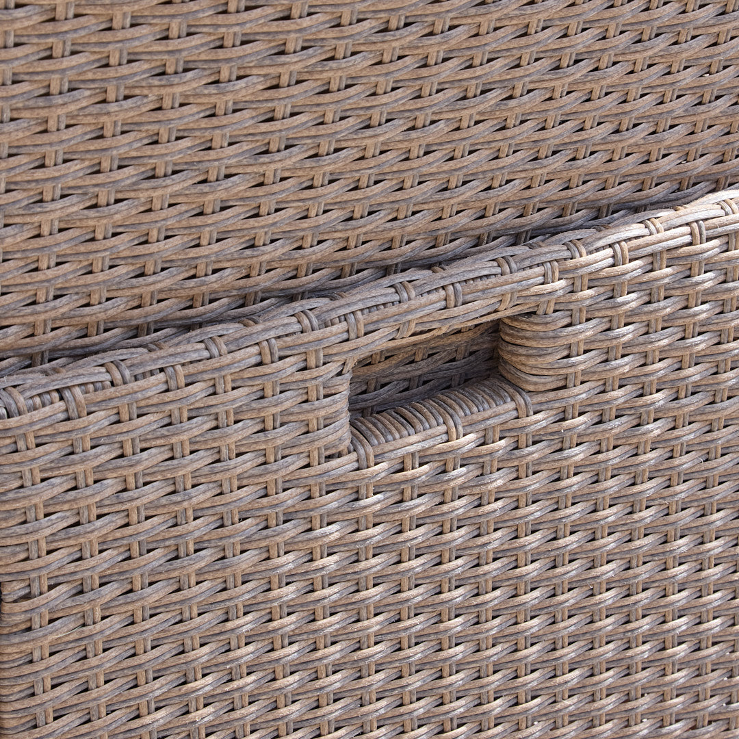 8 Seater Rattan Cube Outdoor Dining Set - Brown Weave Glass Top - Laura James