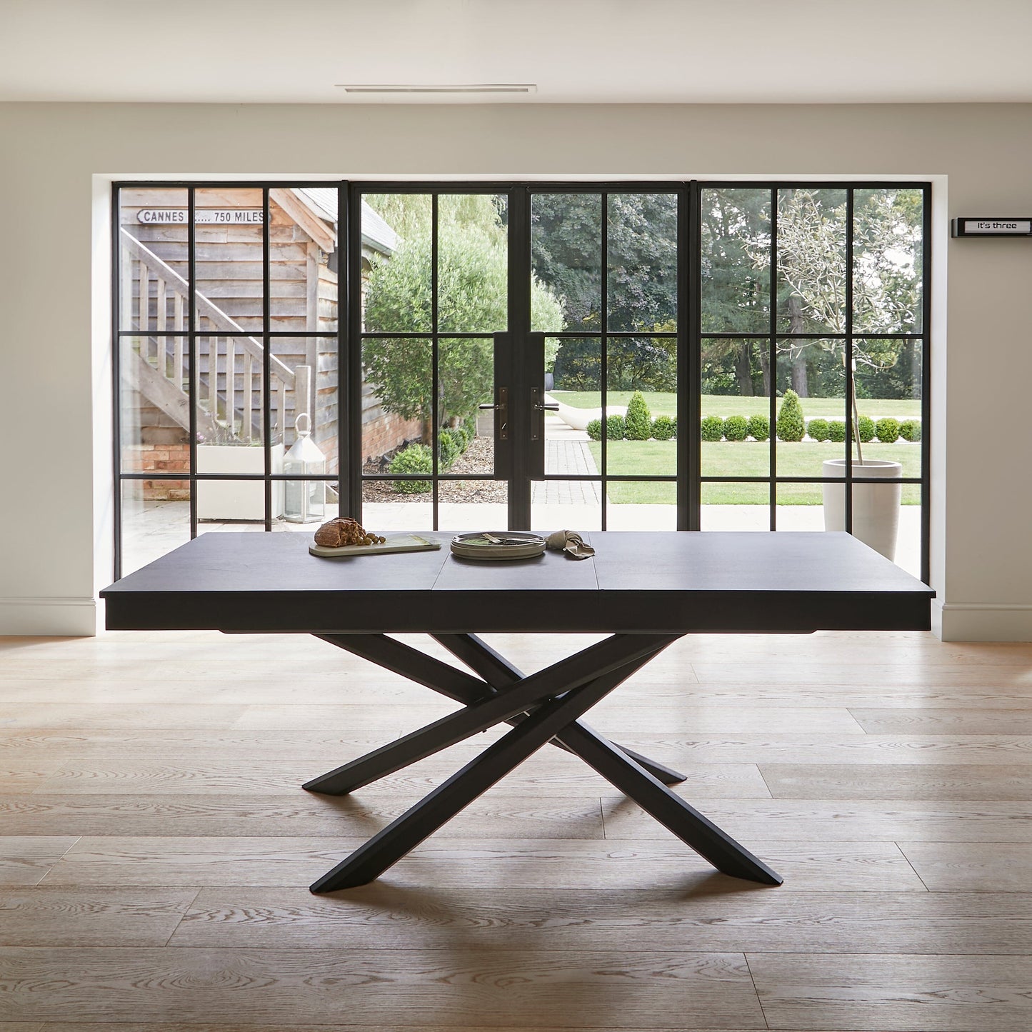 Amelia Black Wood Dining Table - Extendable