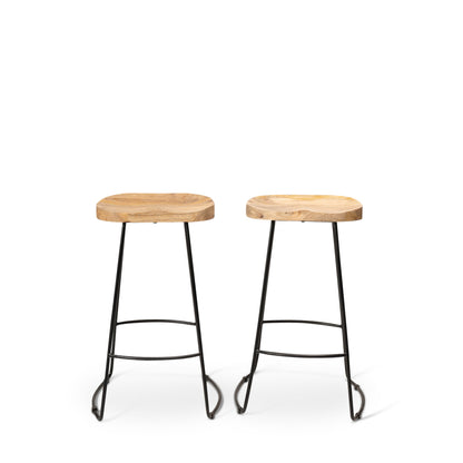 Aiden Set of Two wooden Bar Stools Black