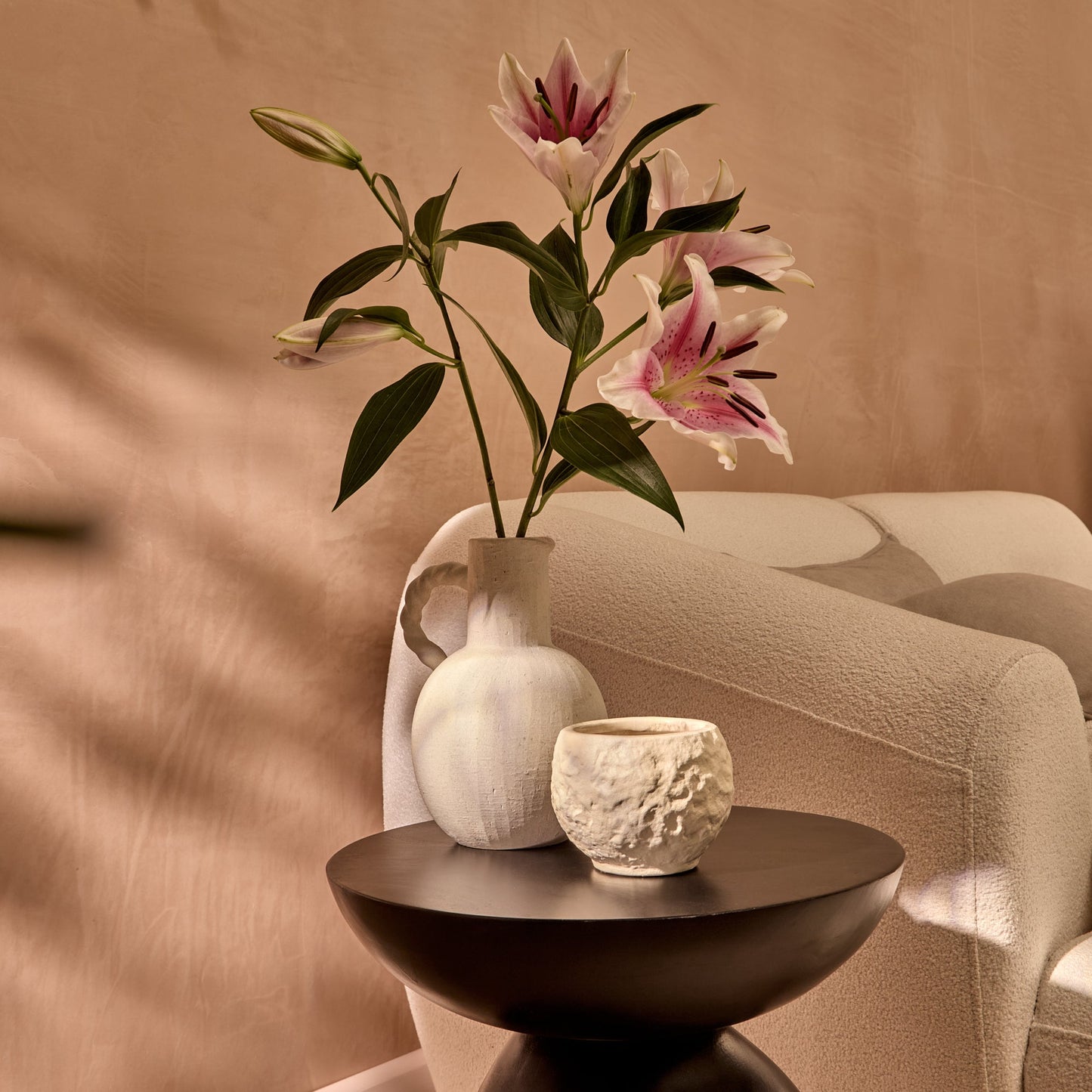 Alder Concrete Round Side Table - Jet Black - Laura James