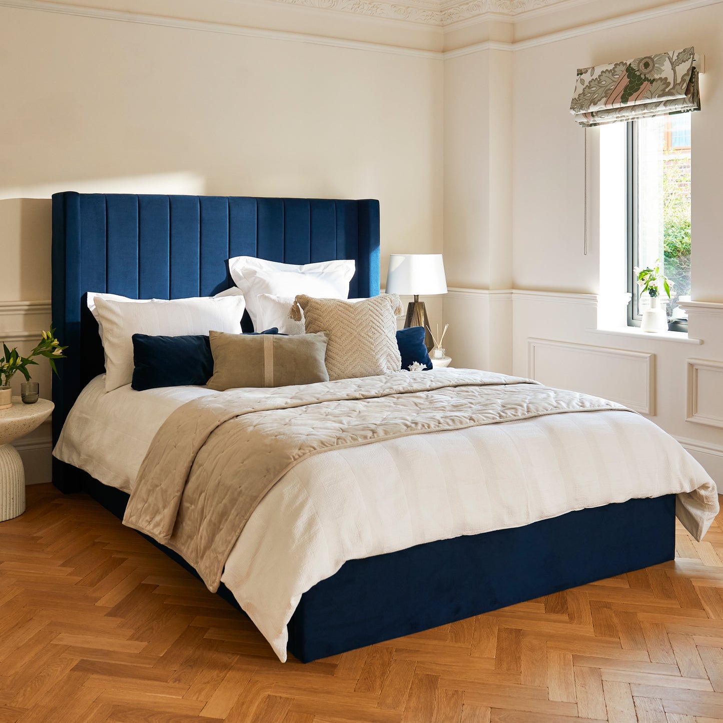 Alice King Ottoman Bed - Ink - Laura James