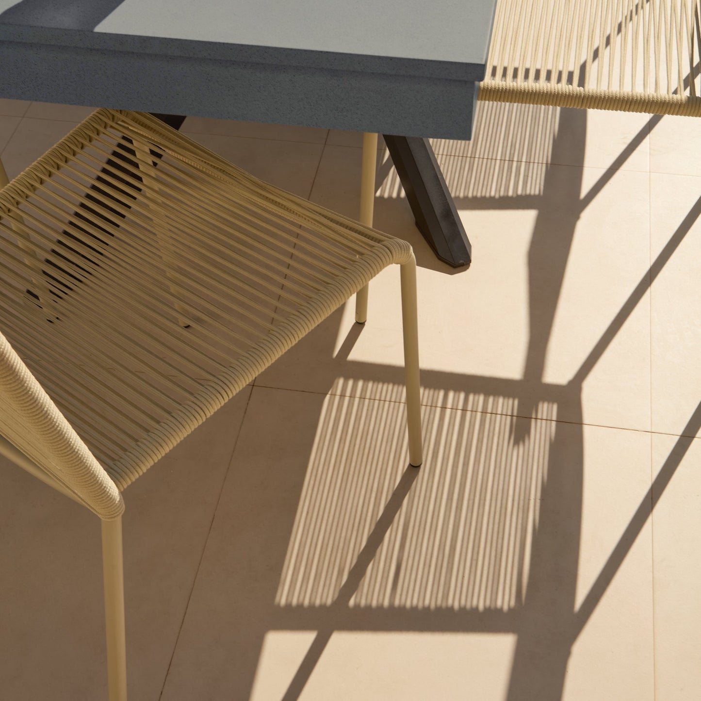 Amelia 6 Seater Dove Grey Concrete Garden Dining Set with Ryder Clay Chairs - Laura James