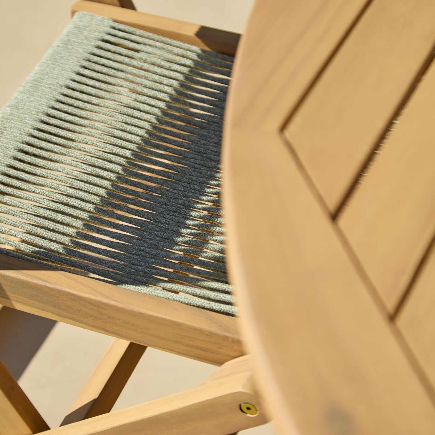 Ashby 4 Seater White Acacia Garden Dining Set with Cove Green Rope Chairs - 130cm - Laura James