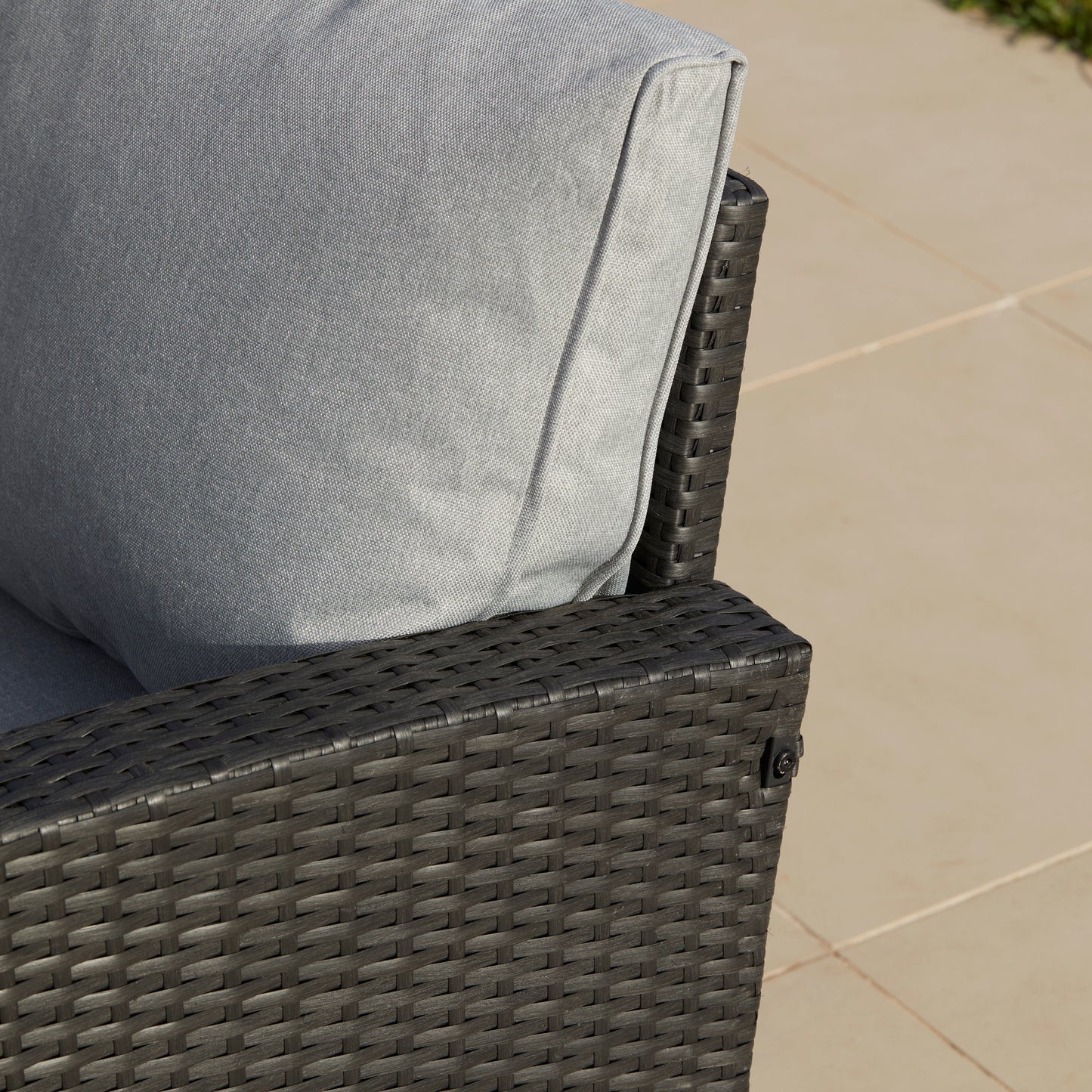 Aston 9 Seater Outdoor Sofa Dining Set with Polywood Table Top - Black - Laura James