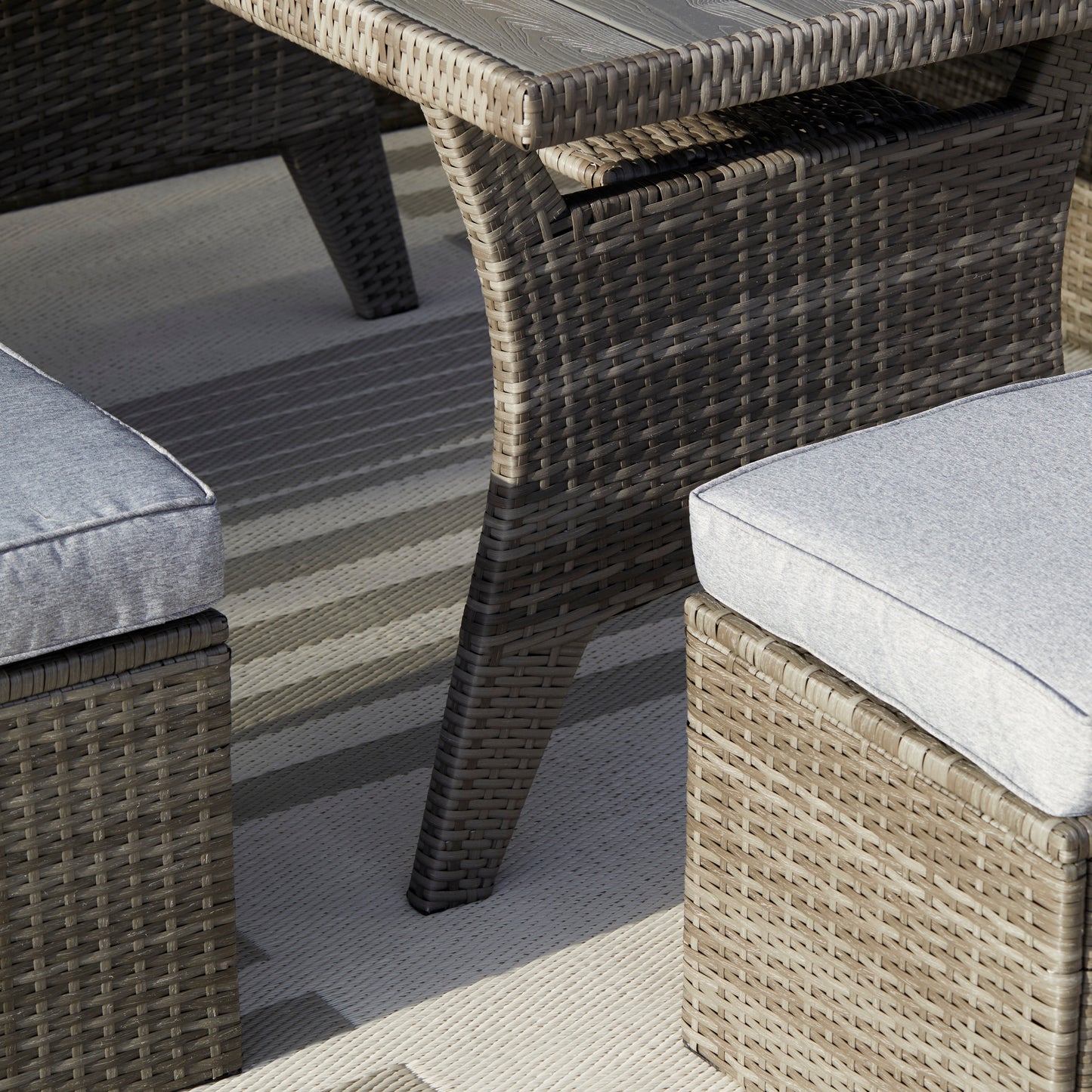 Aston 9 Seater Garden Sofa Set with Fire Pit - Grey - Laura James