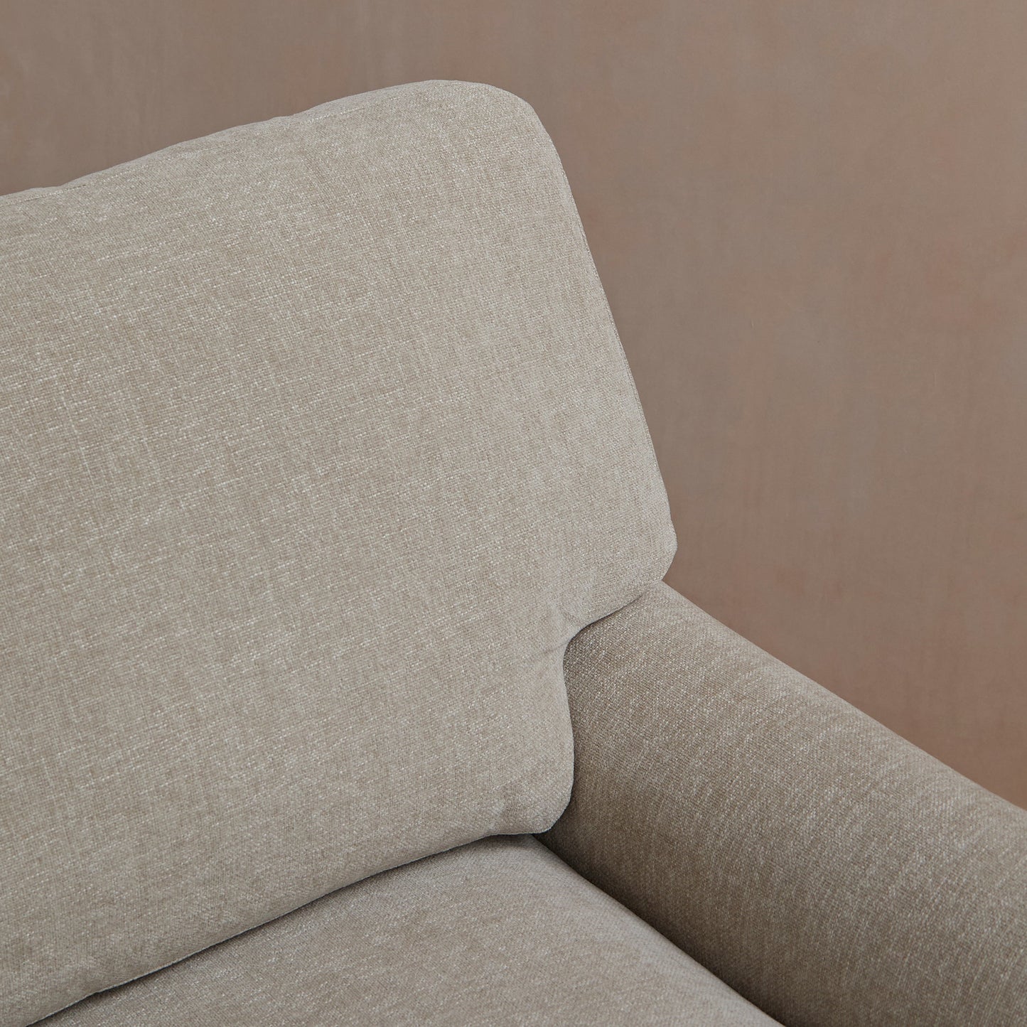 Brea Mink Taupe Armchair - Whitewash Oak Legs - Laura James