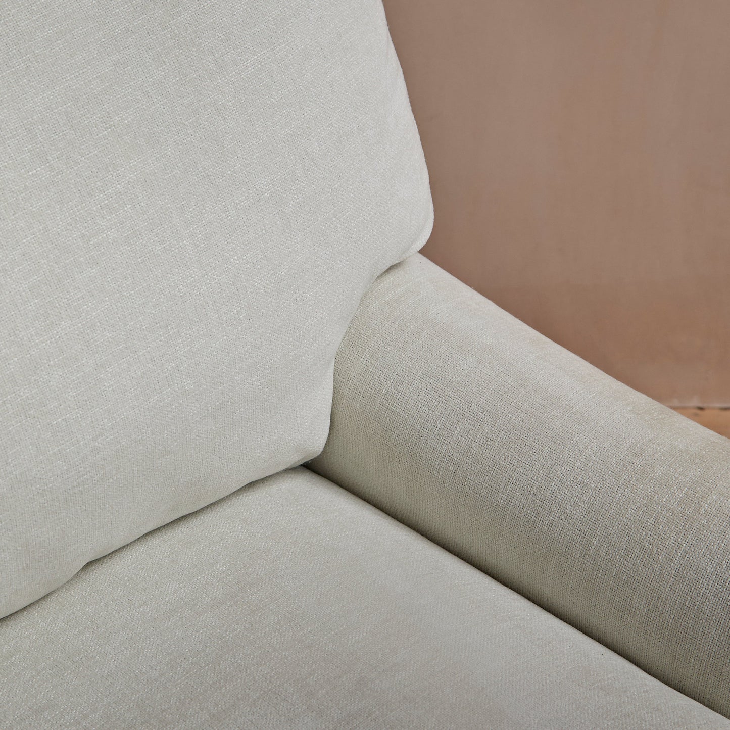 Brea Oyster White Armchair - Whitewash Oak Legs - Laura James