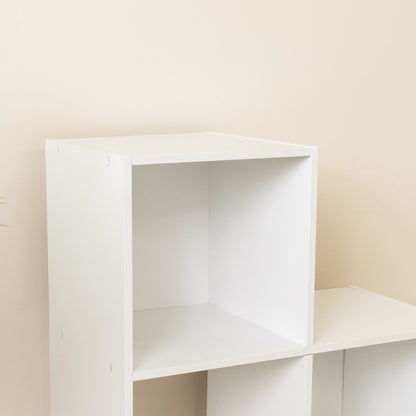6 Cube bookcase ladder storage unit - white