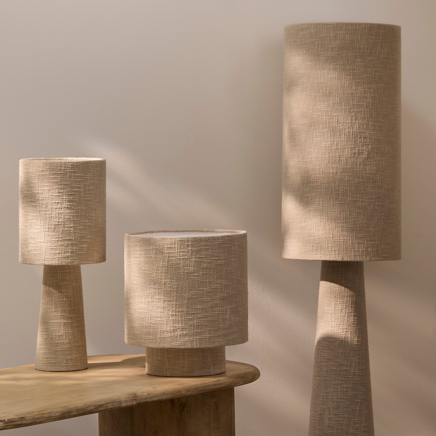 Chattendon Driftwood Slub Linen Floor Lamp - 50cm - Laura James