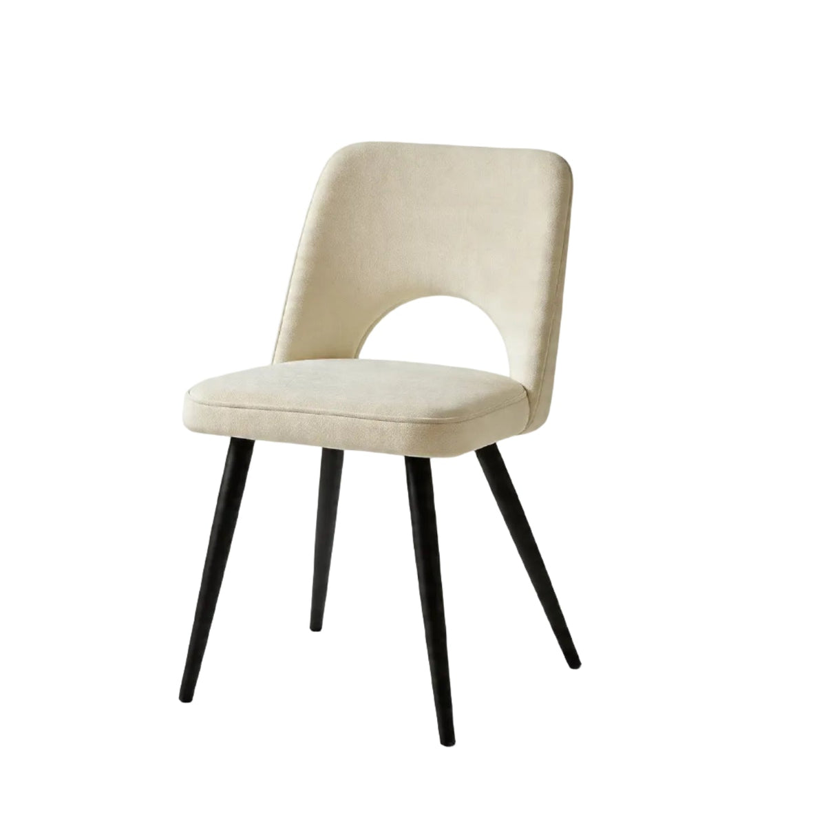 Atlas 160cm Chalked Mango Wood Dining Table Set - 6 Seater - Dolly Dining Chairs - Oyster White - Black Legs - Laura James