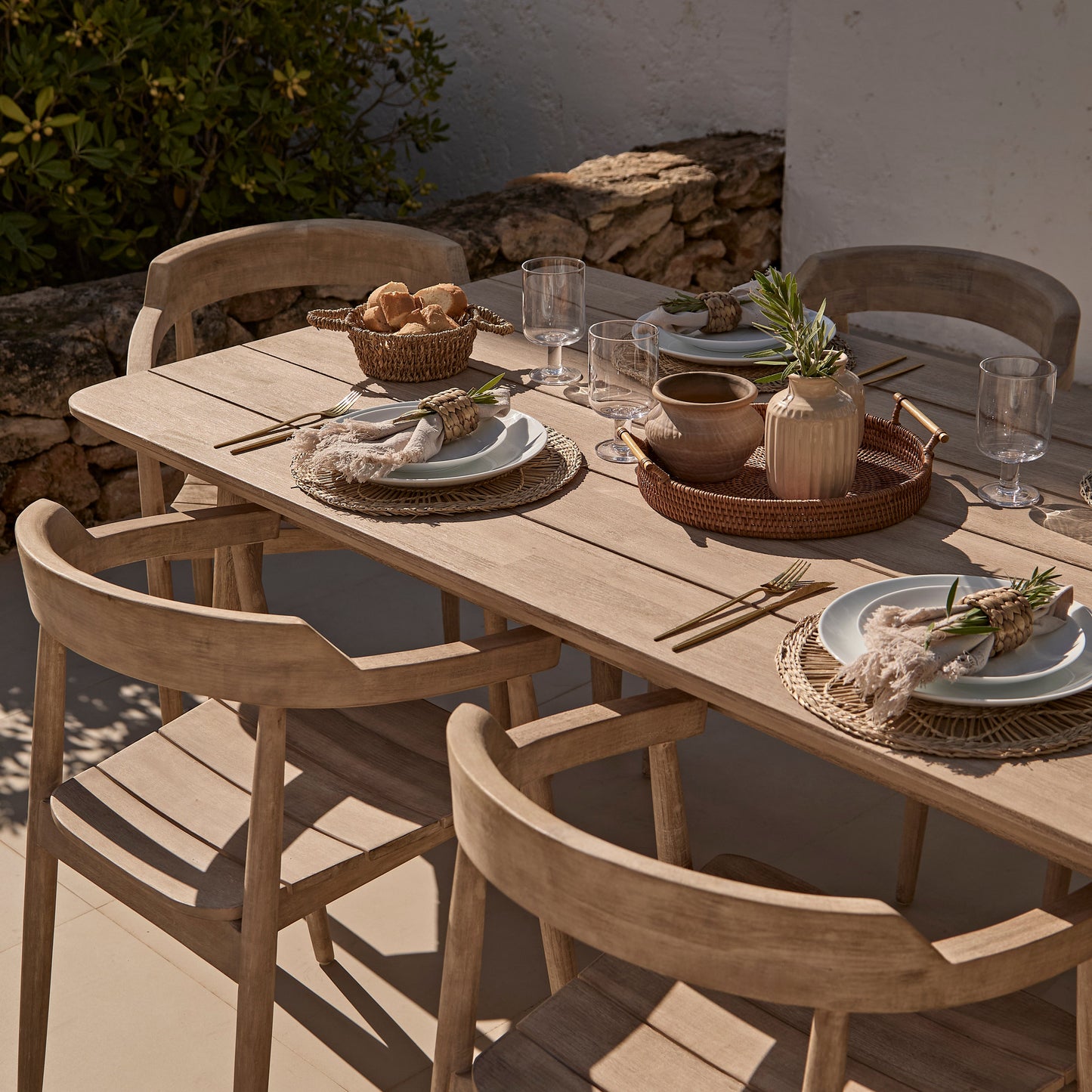 Elowen 6 Seater Wooden Garden Dining Set with Elowen Chairs - Laura James