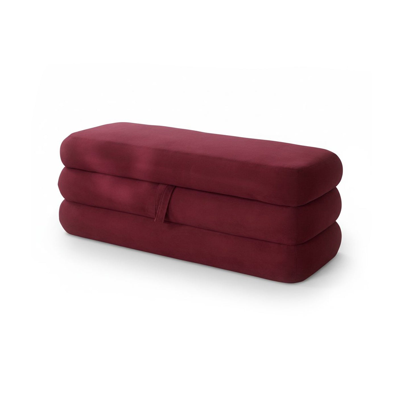 Fleur Storage Ottoman - Burgundy Red - Laura James