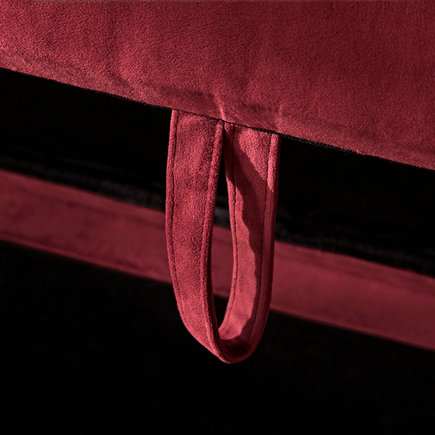 Fleur Storage Ottoman - Burgundy Red - Laura James