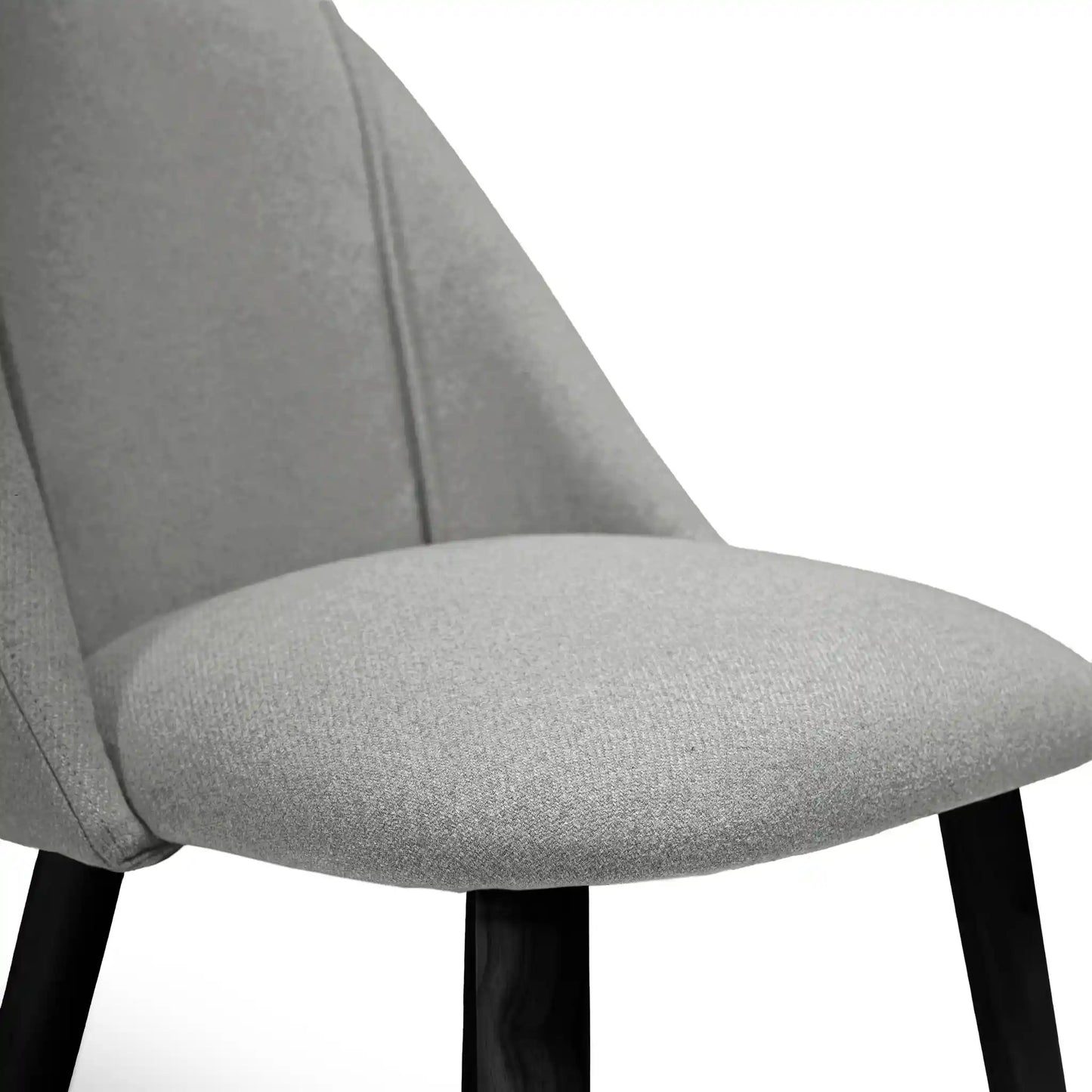 Freya Fossil Twill Dining Chair - Set Of 2 - Black Oak Legs - Laura James