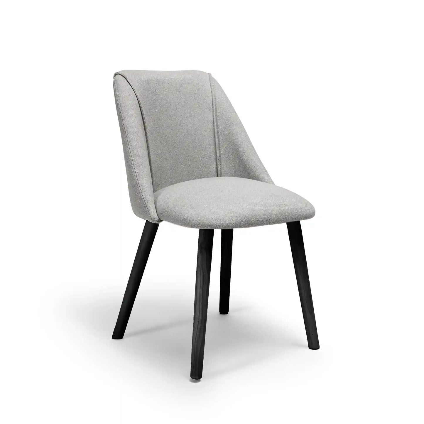 Freya Fossil Twill Dining Chair - Set Of 2 - Black Oak Legs - Laura James