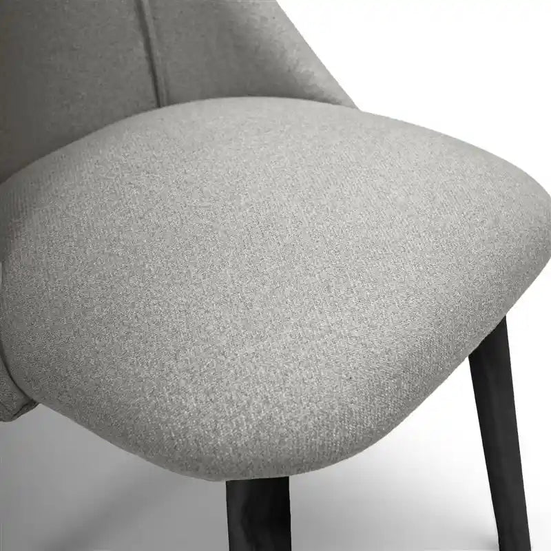 Freya Fossil Twill Dining Chair - Set Of 2 - Black Oak Legs - Laura James