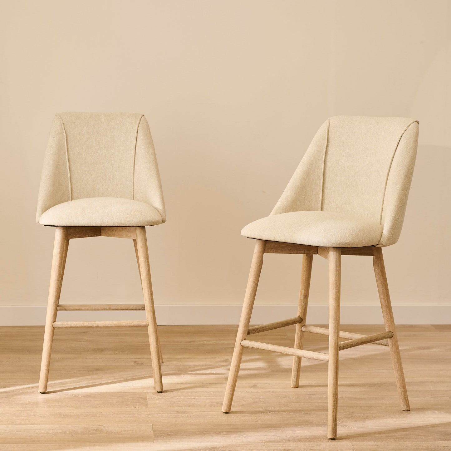 Freya Bar Stool - Sand - Whitewash Legs - Laura James