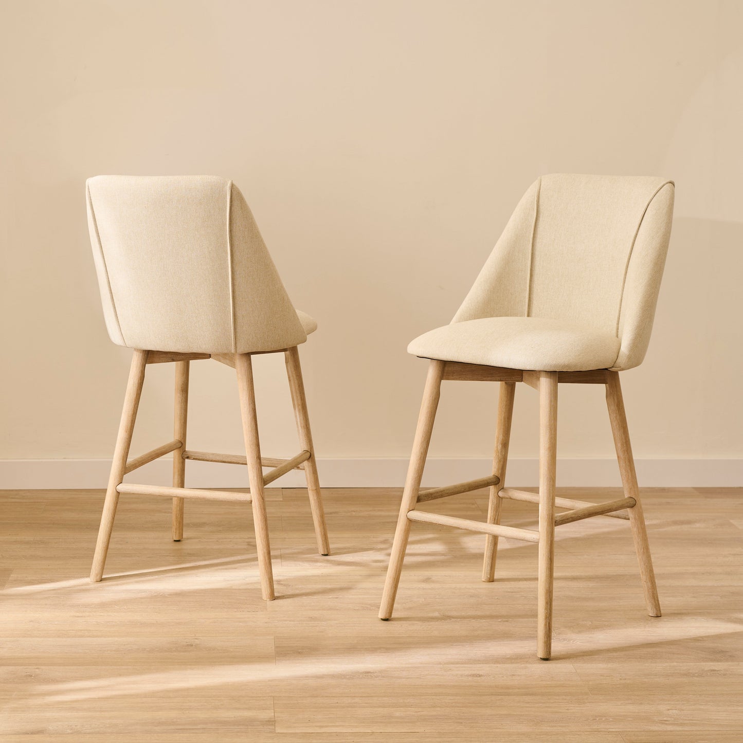 Freya Bar Stool - Sand - Whitewash Legs - Laura James