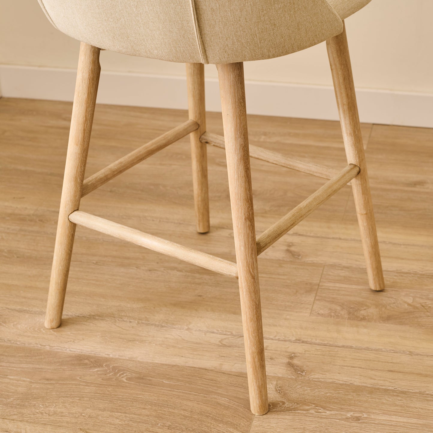 Freya Bar Stool - Sand - Whitewash Legs - Laura James