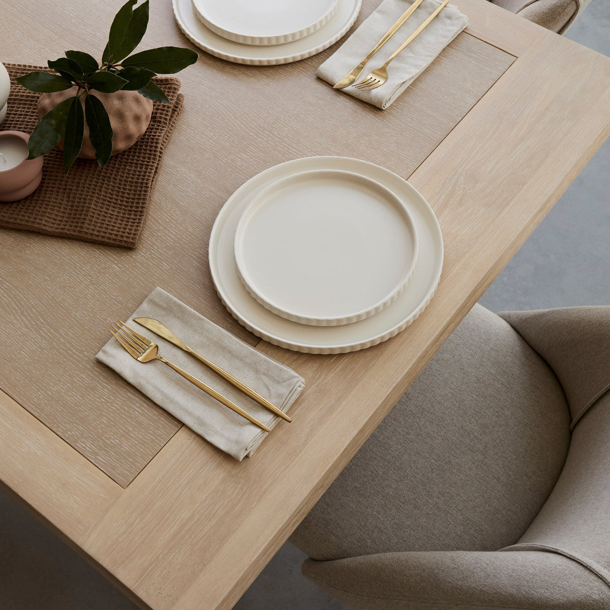 Charlotte 6 Seater Extending Rectangular Dining Table Set with Freya Sand Dining chairs - Laura James