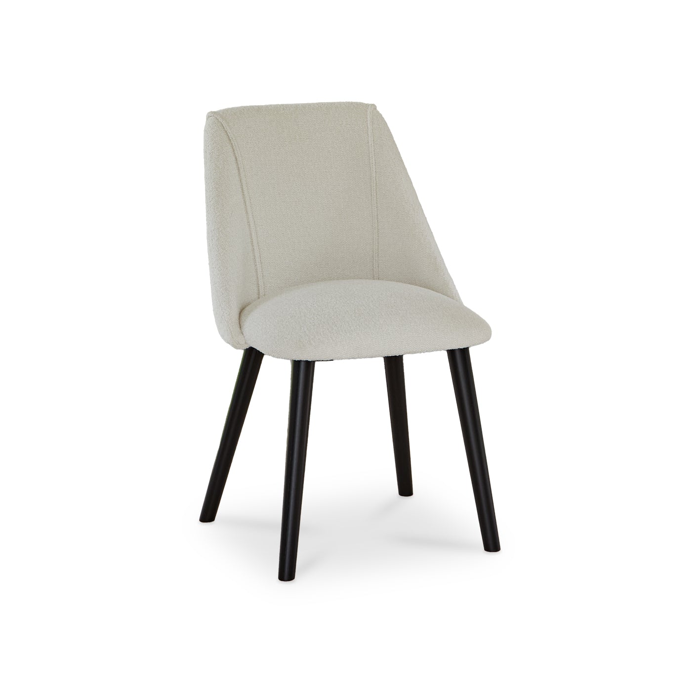 Freya Boucle Dining Chairs with Black Legs - Laura James
