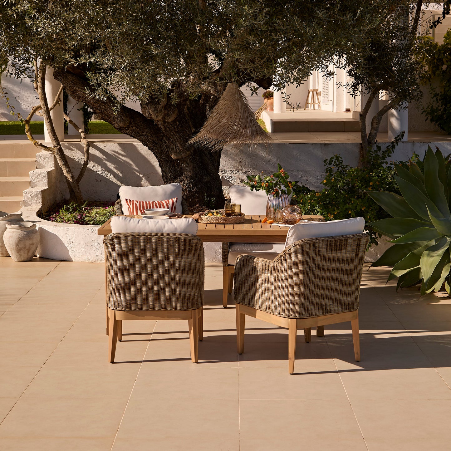 Harlyn 4 Seater Wooden Garden Dining Set with Harlyn Chairs - 160cm - Laura James