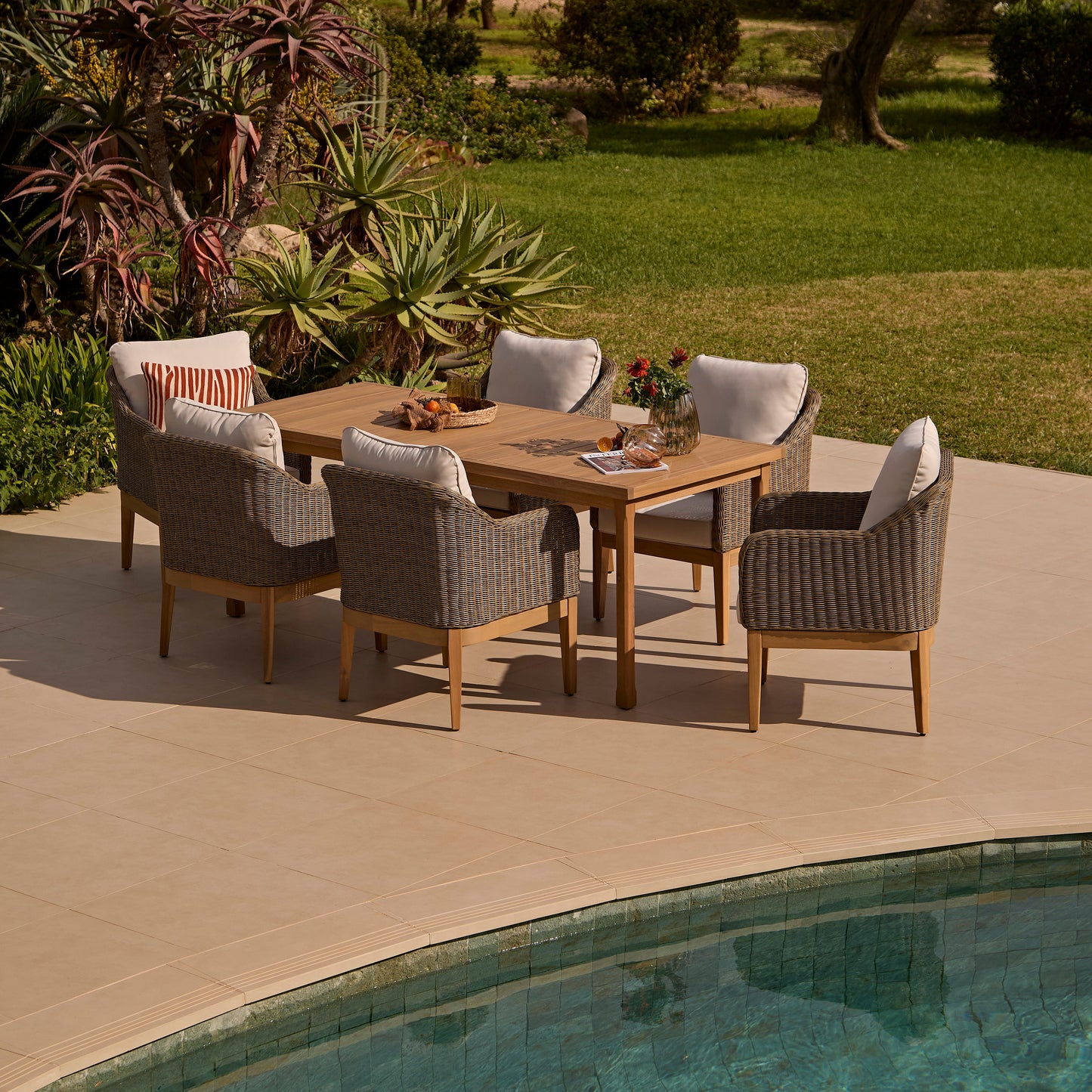 Harlyn 6 Seater Wooden Garden Dining Set with Harlyn Chairs - 200cm - Laura James