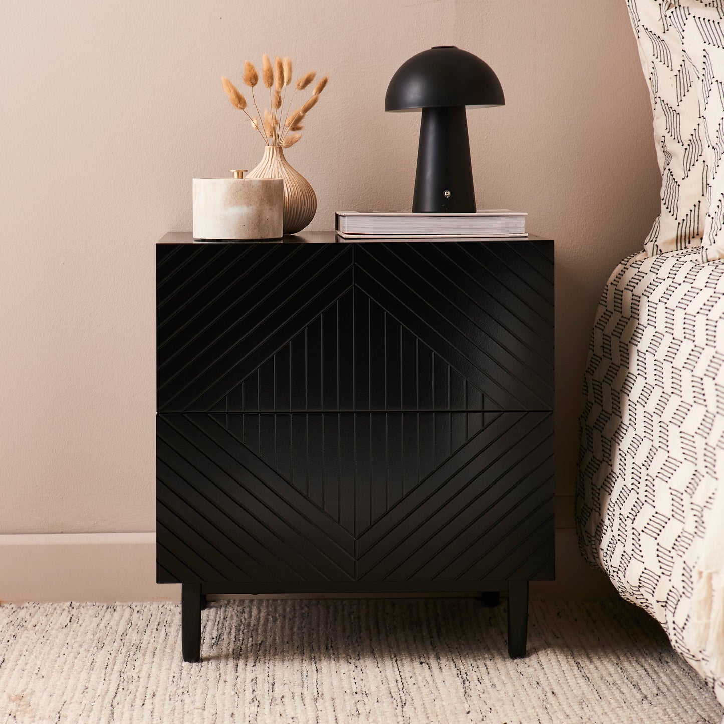 Jack Bedside Table - Black - Laura JAMES