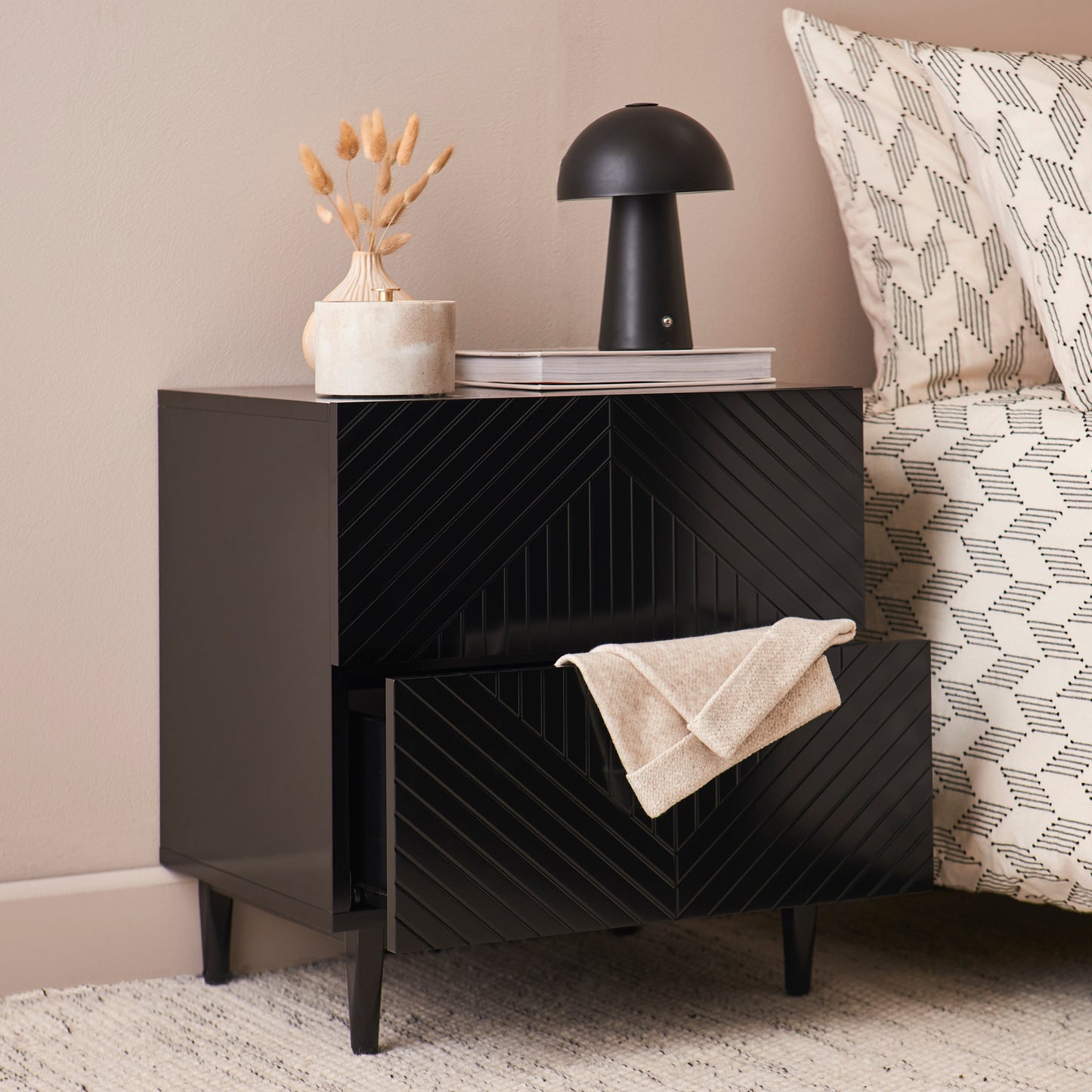 Jack Bedside Table - Black - Laura JAMES