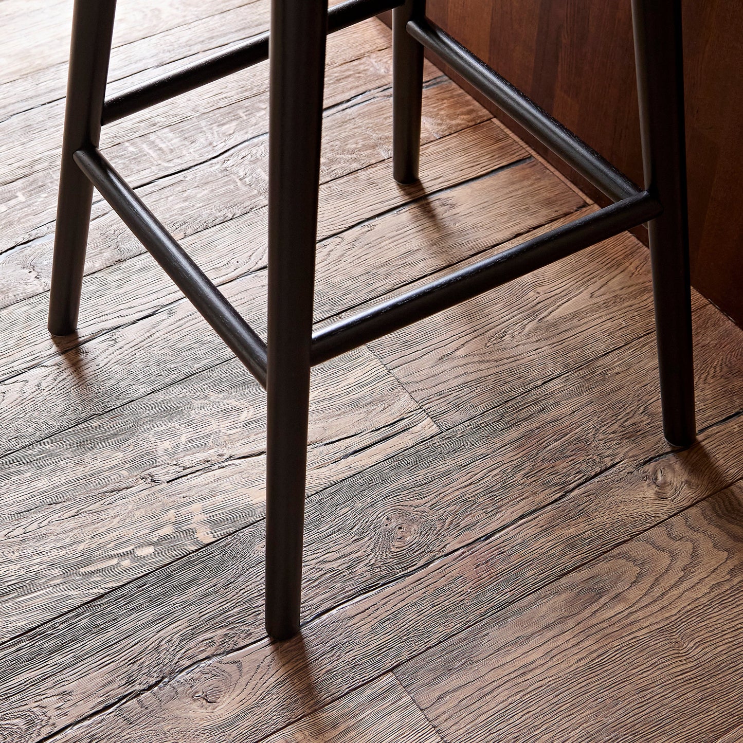 Marilyn Burgundy Red Bar Stool - Black Oak Legs - Laura James