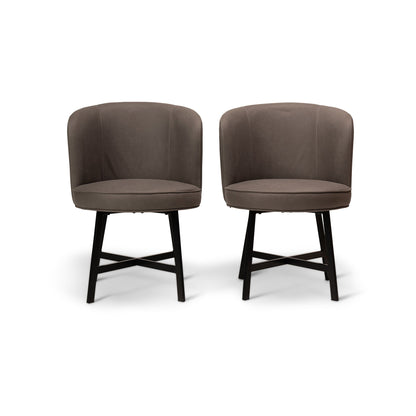 Jacob dining chairs - set of 2 - steel grey and black - Laura James