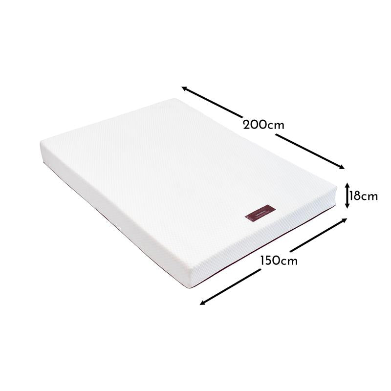 Luna Memory Foam King Mattress - Burgundy Red Zip - Laura James
