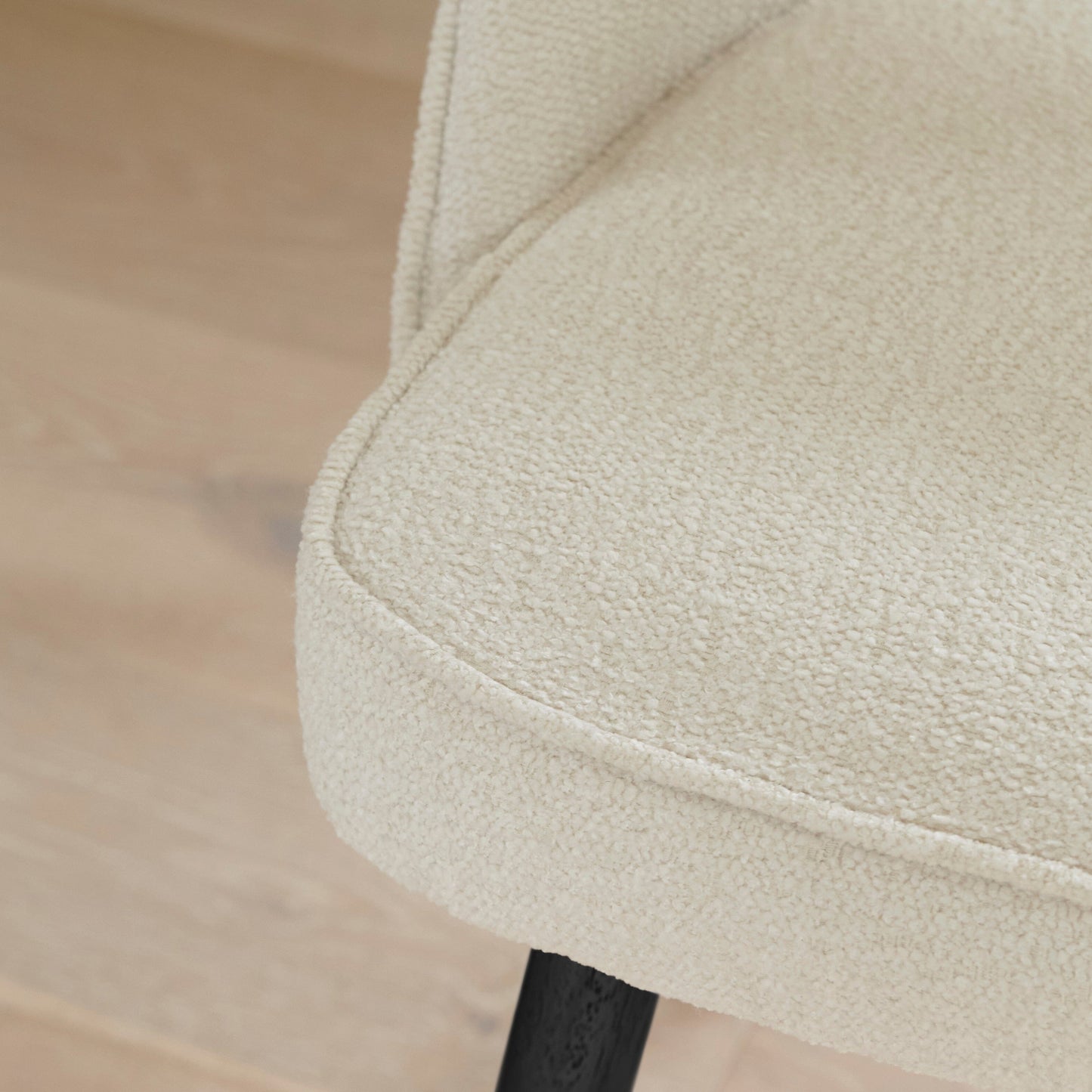 Marilyn Boucle Dining Chairs - Set of 2 - Black Oak Legs - Laura James