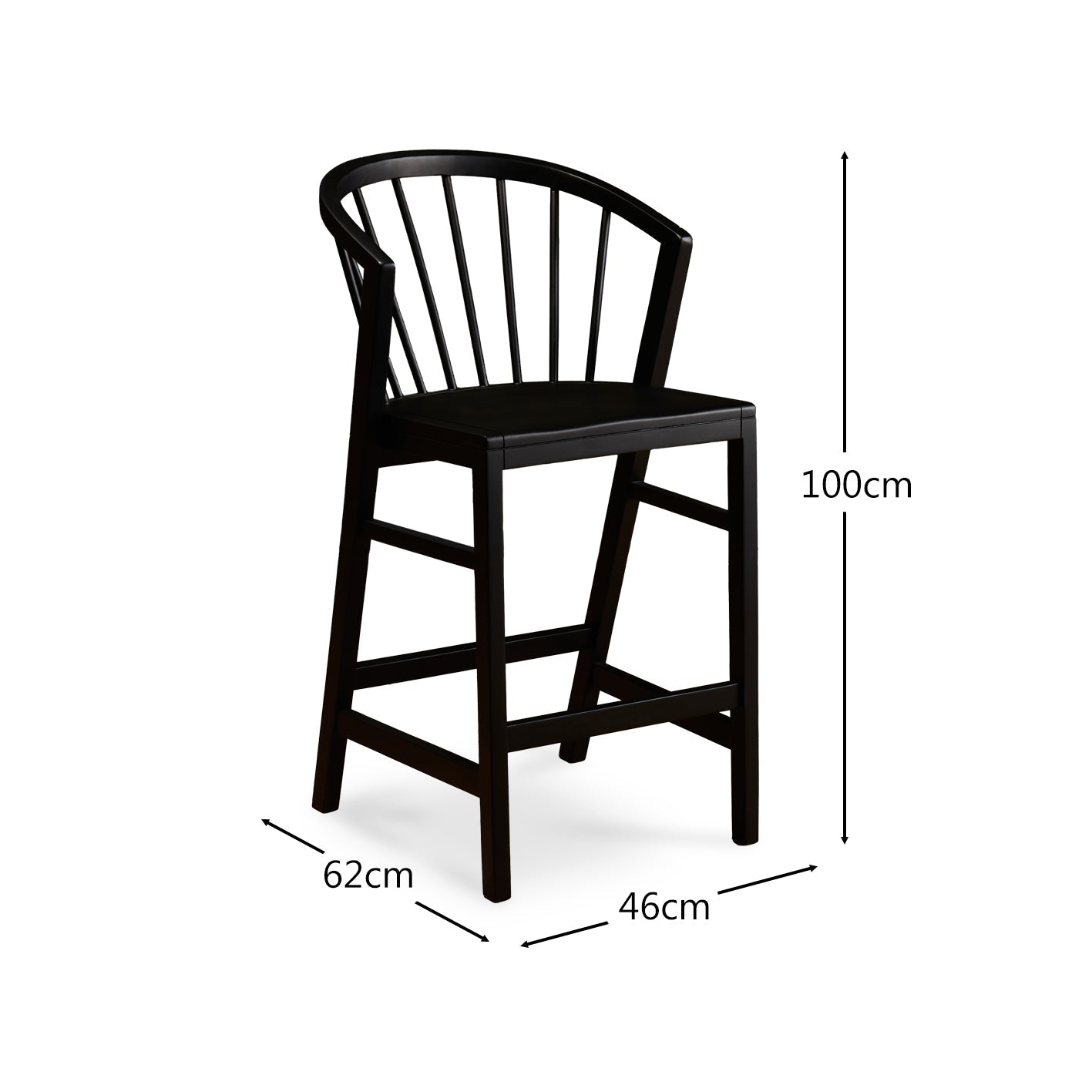 Mabel Bar Stools - Set Of 2 - Black Oak - Laura James