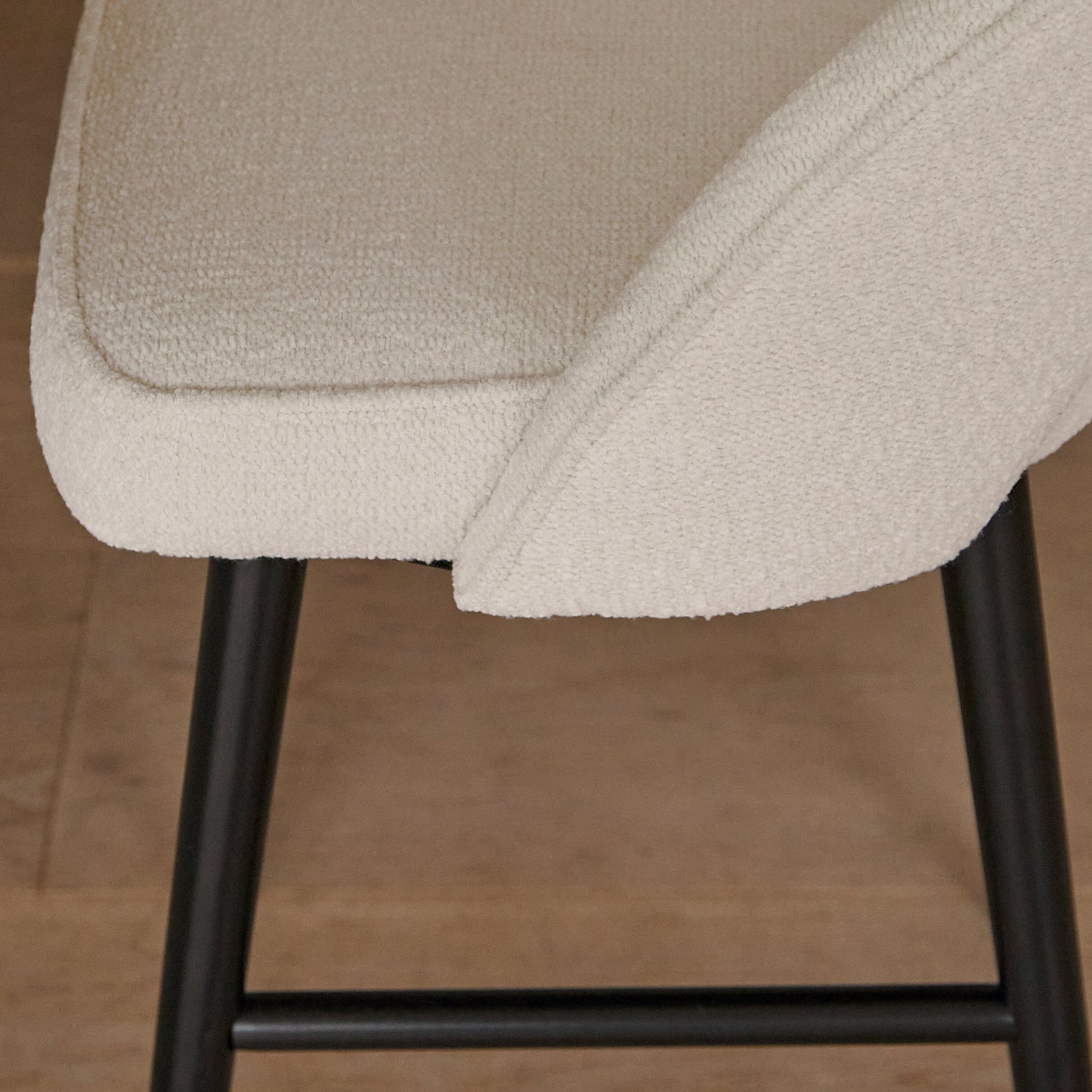 Marilyn Boucle Bar Stool - Black Legs