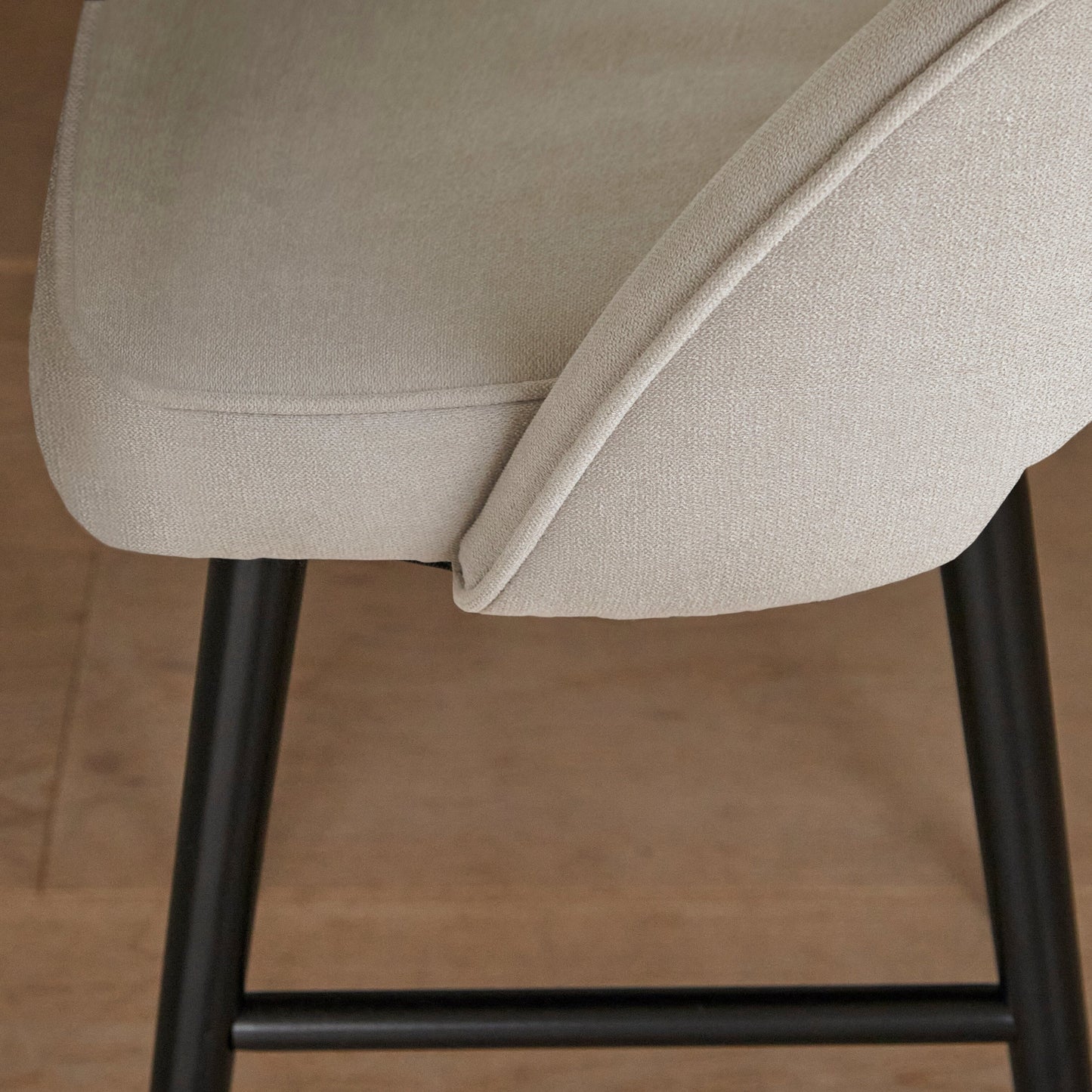 Marilyn Soft Beige Barstool - Black Oak Legs - Laura James