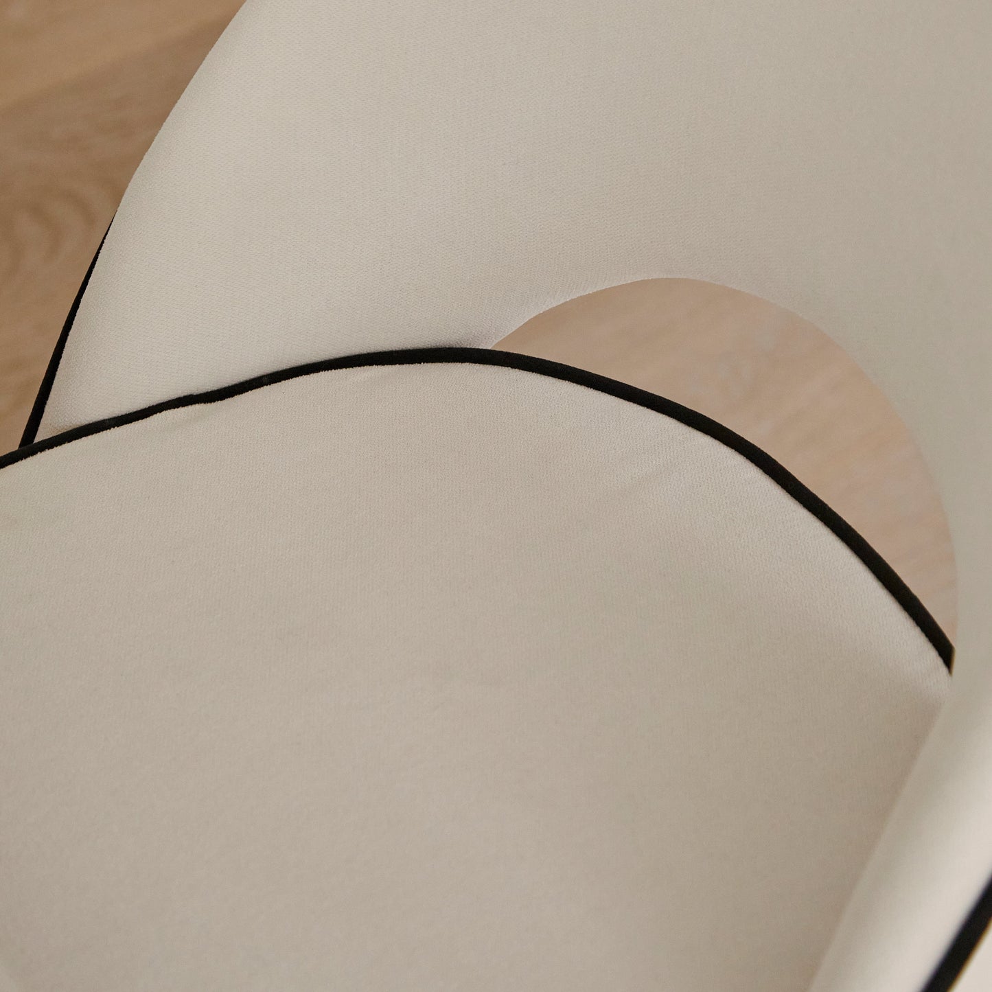 Marilyn Ivory Bar Stool - Black Oak Legs