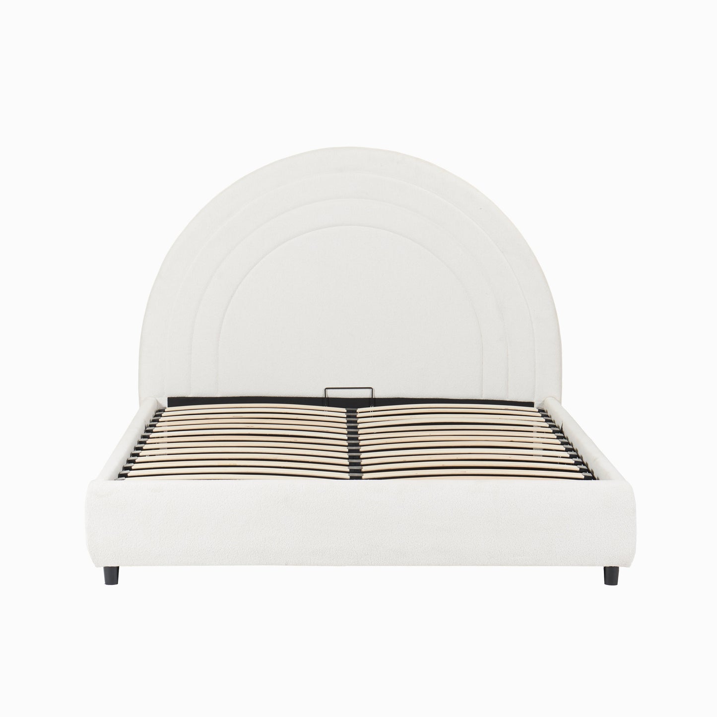 Mimi Double Ottoman Bed - Chalk White Boucle - Laura James