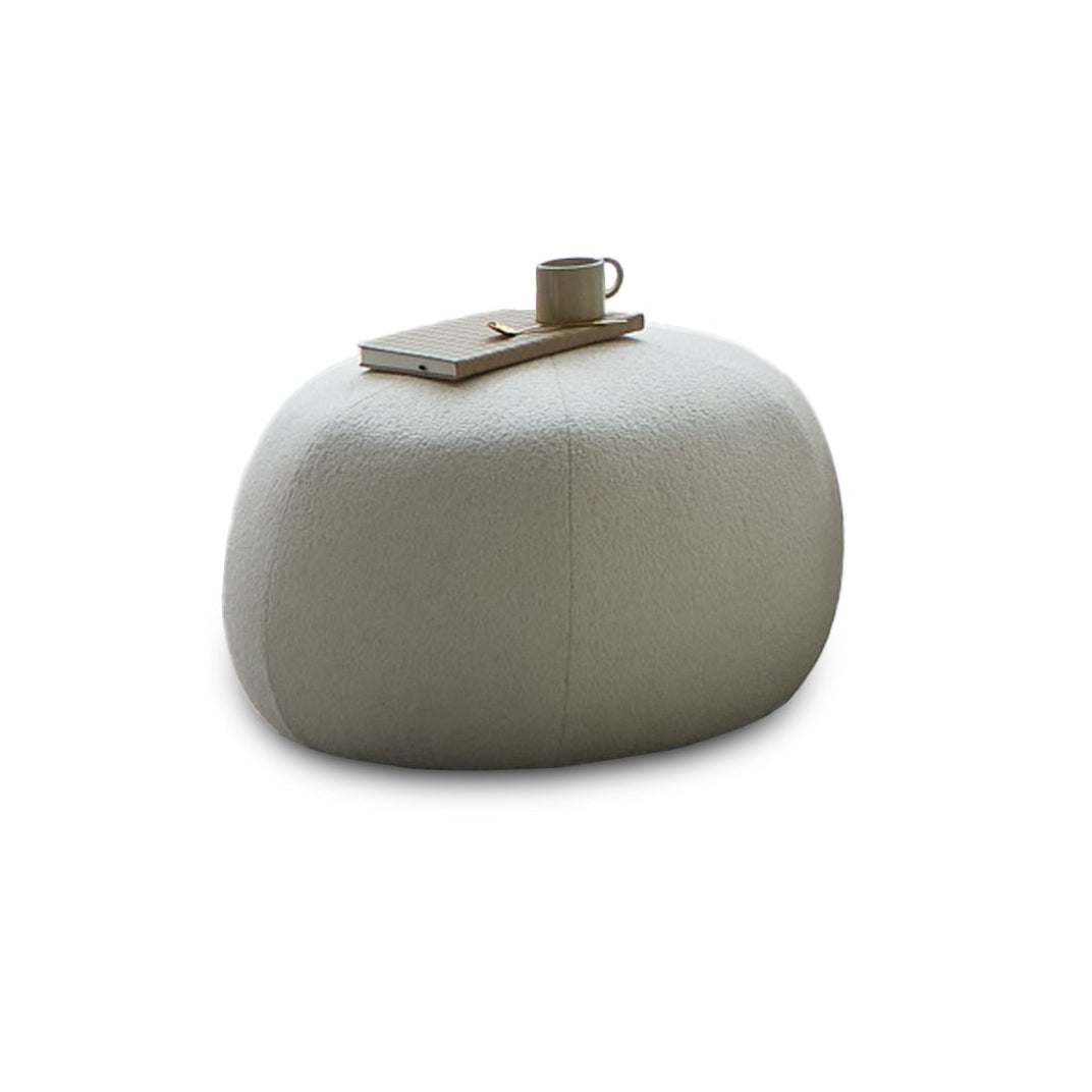 Nathalia Round Footstool - Boucle - Laura James