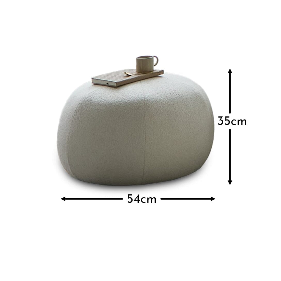 Nathalia Round Footstool - Boucle - Laura James