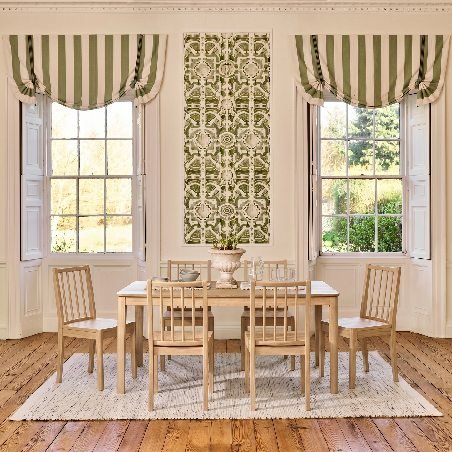 Noah 160-240cm Whitewash Oak Rectangular Extending Dining Table Set - 6 Seater - Tilly Wood Dining Chairs - Laura James