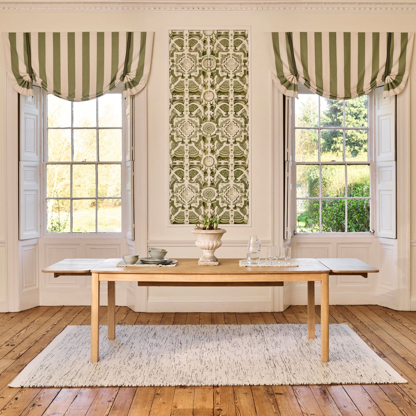 Noah Whitewash Oak 8 Seater Extending Dining Table - Laura James