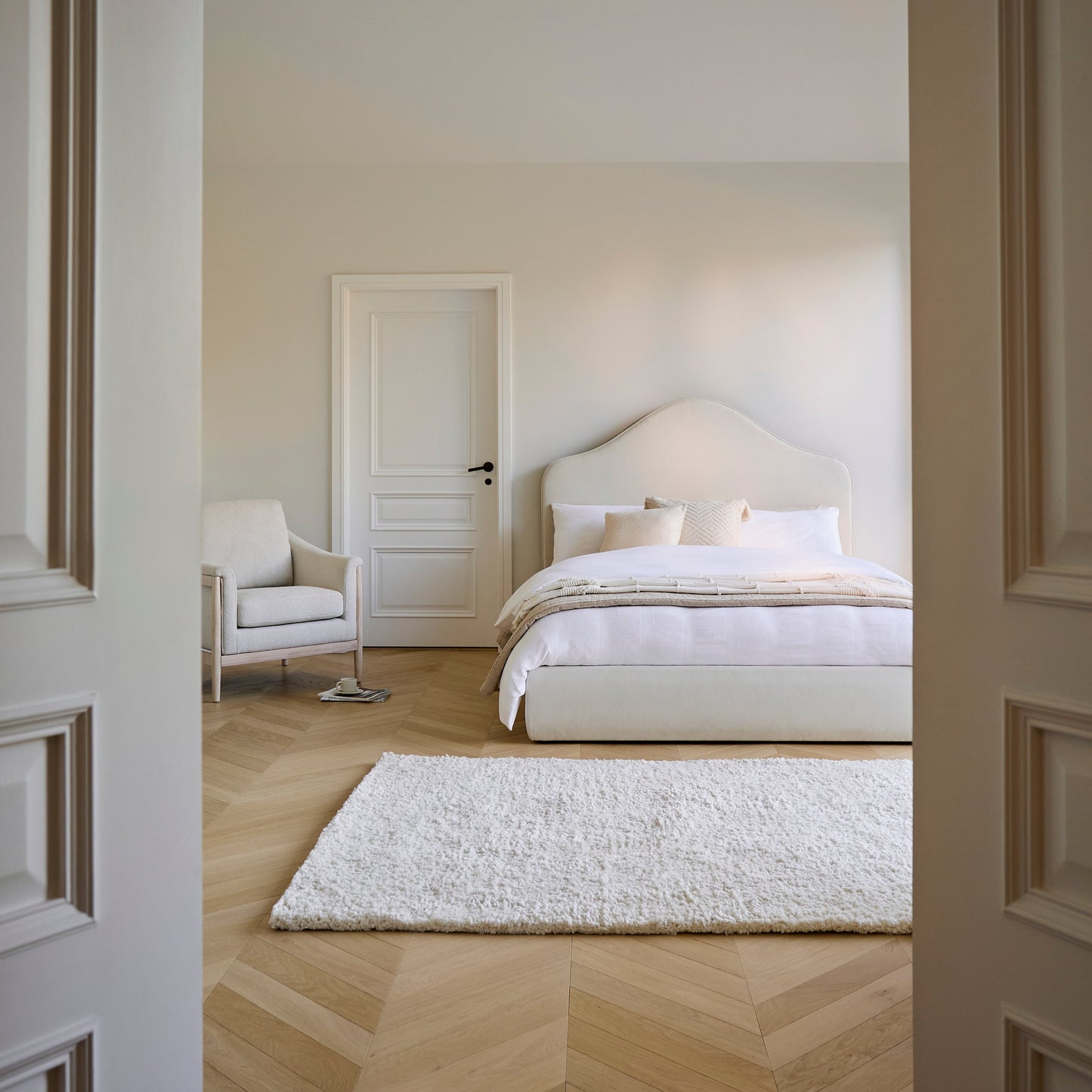 Odette Double Ottoman Bed - Ivory - Laura James