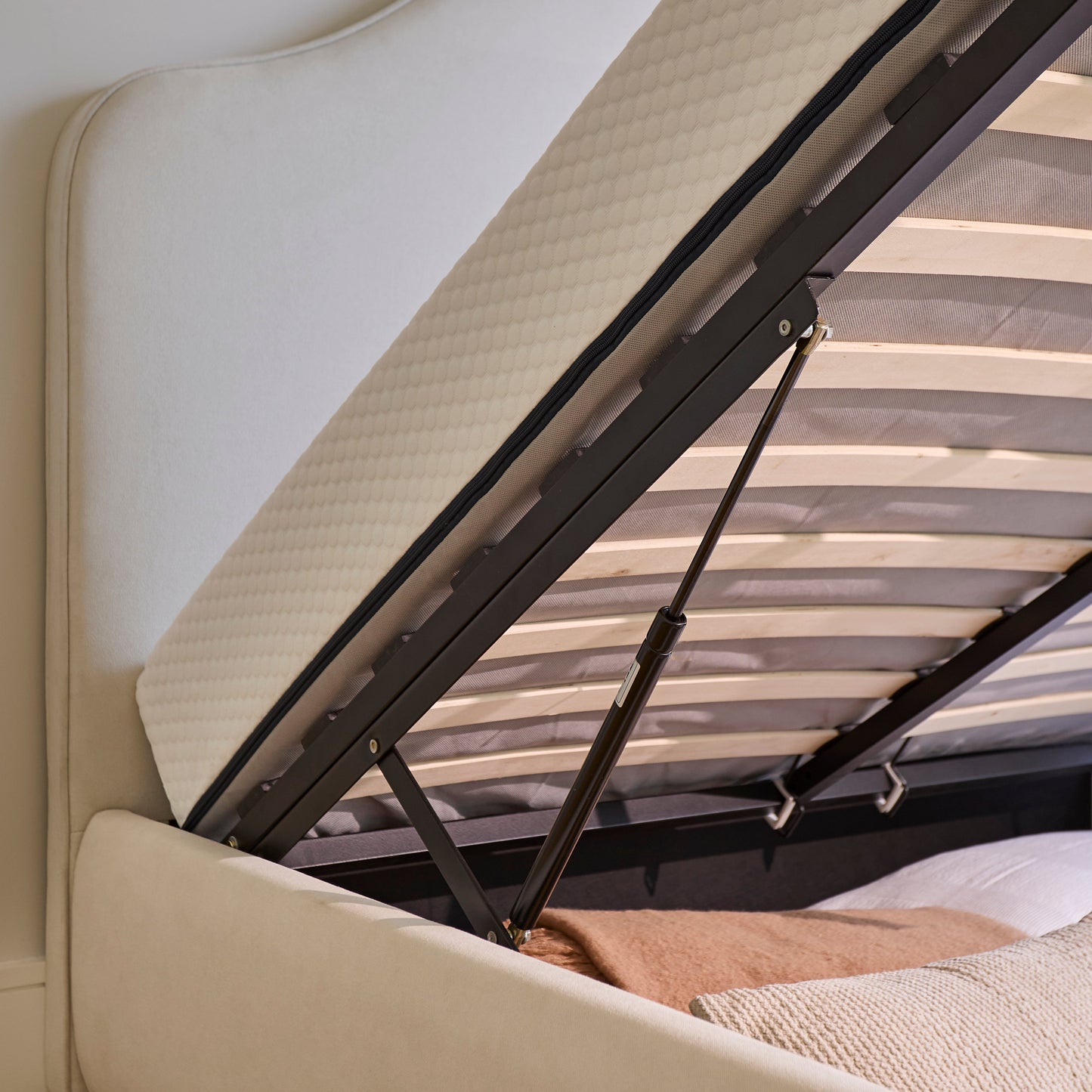 Odette Double Ottoman Bed - Ivory - Laura James