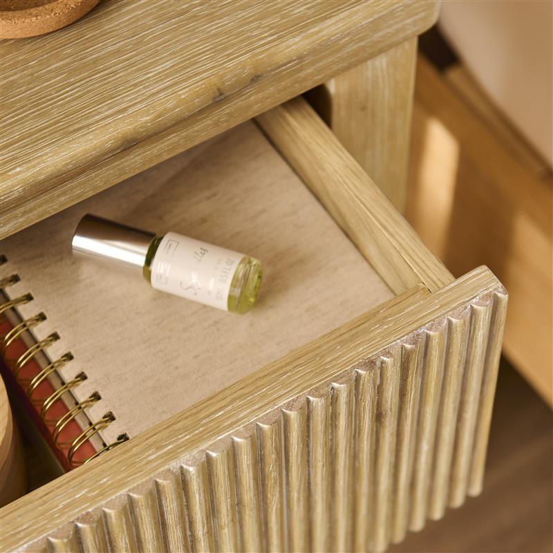 Raleigh 1 Drawer Bedside Table - Whitewash - Laura James