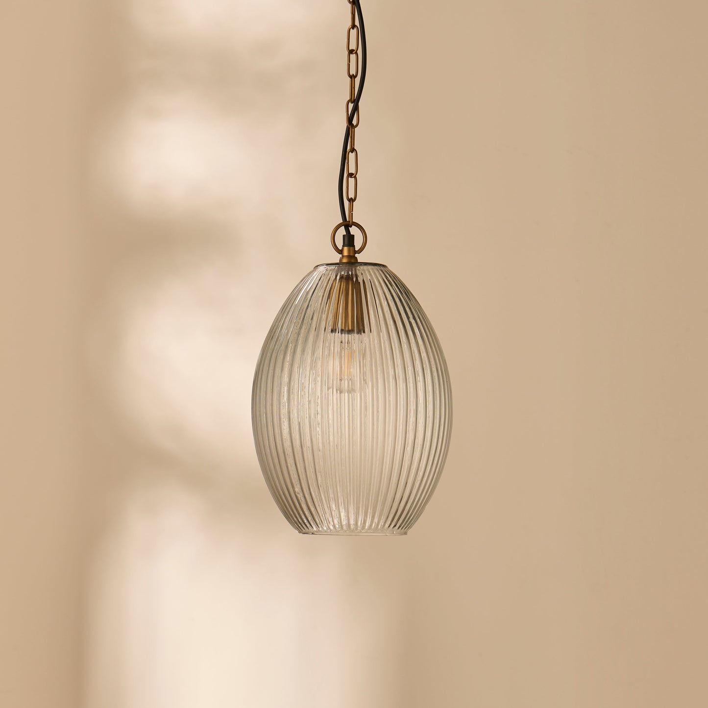 Rosehill 31cm Glass Pendant Light - Clear & Gold - Laura James